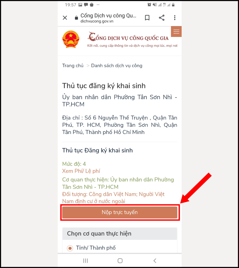 Cách đăng ký làm giấy khai sinh online trên điện thoại đơn giản